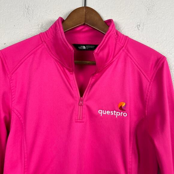 The North Face Fleece Pullover Logo Pink Half Zip Long Sleeve - L - Picture 4 of 5